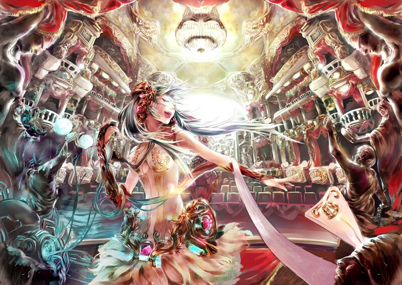 Ballerina in a grand theater