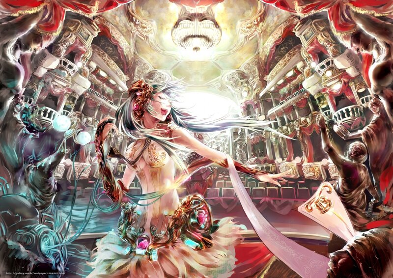Ballerina in a grand theater