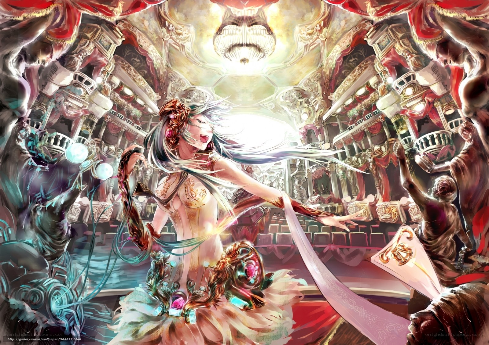 Ballerina in a grand theater