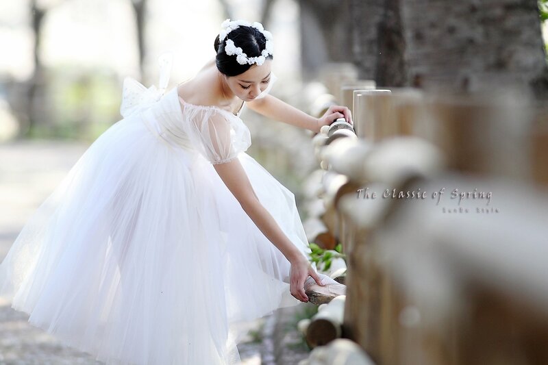 Ballerina in a white dress