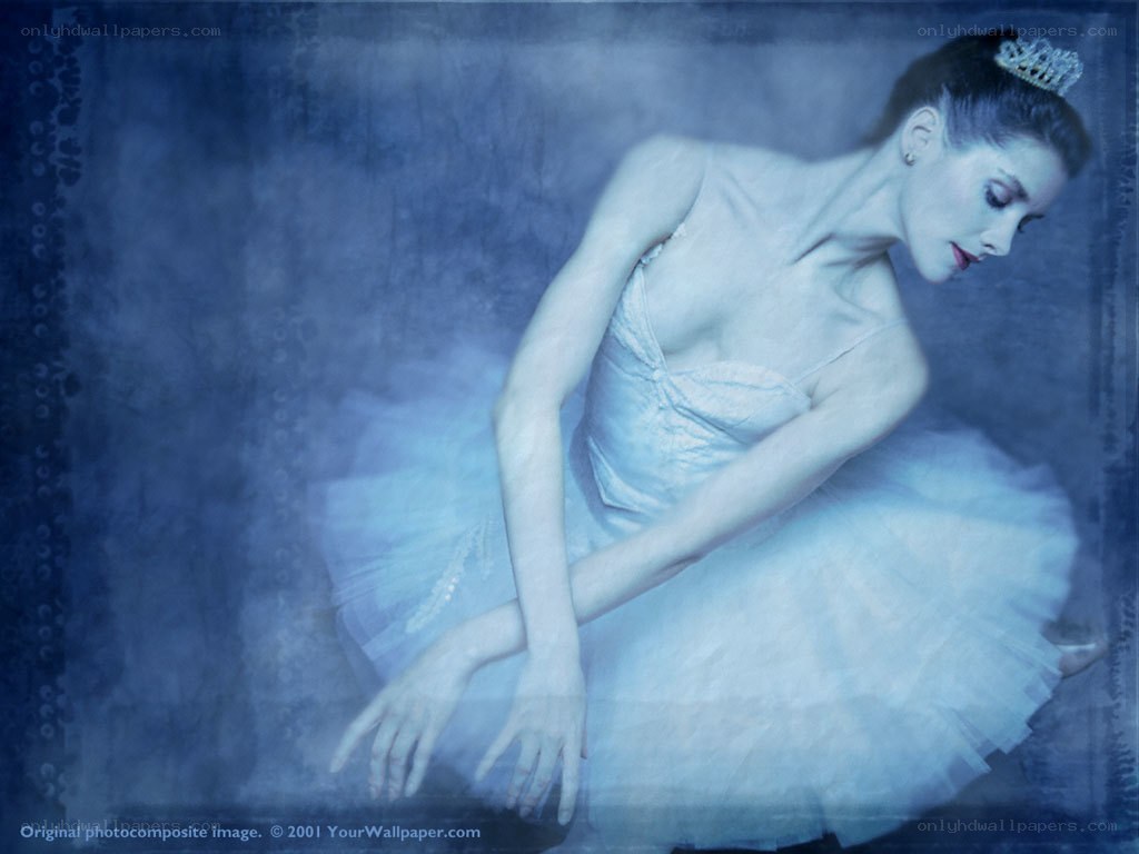 ballerina in blue light