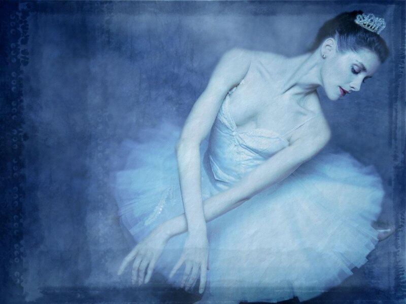 ballerina in blue light