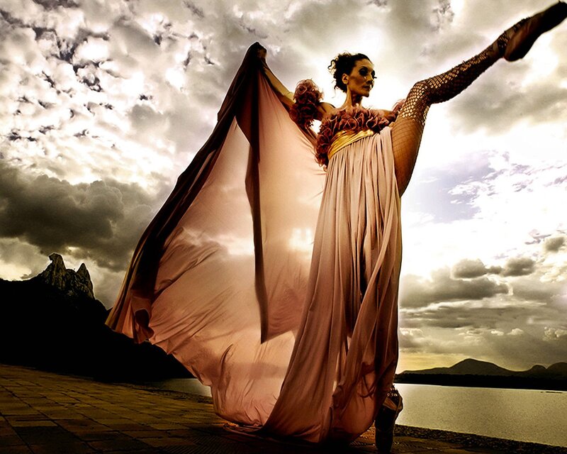 Ballerina in dramatic pose