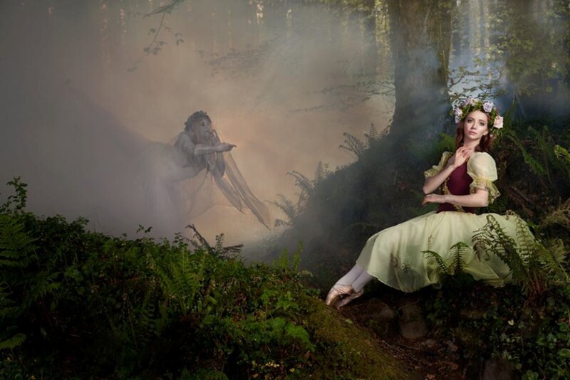 Ballerina in Forest — Green