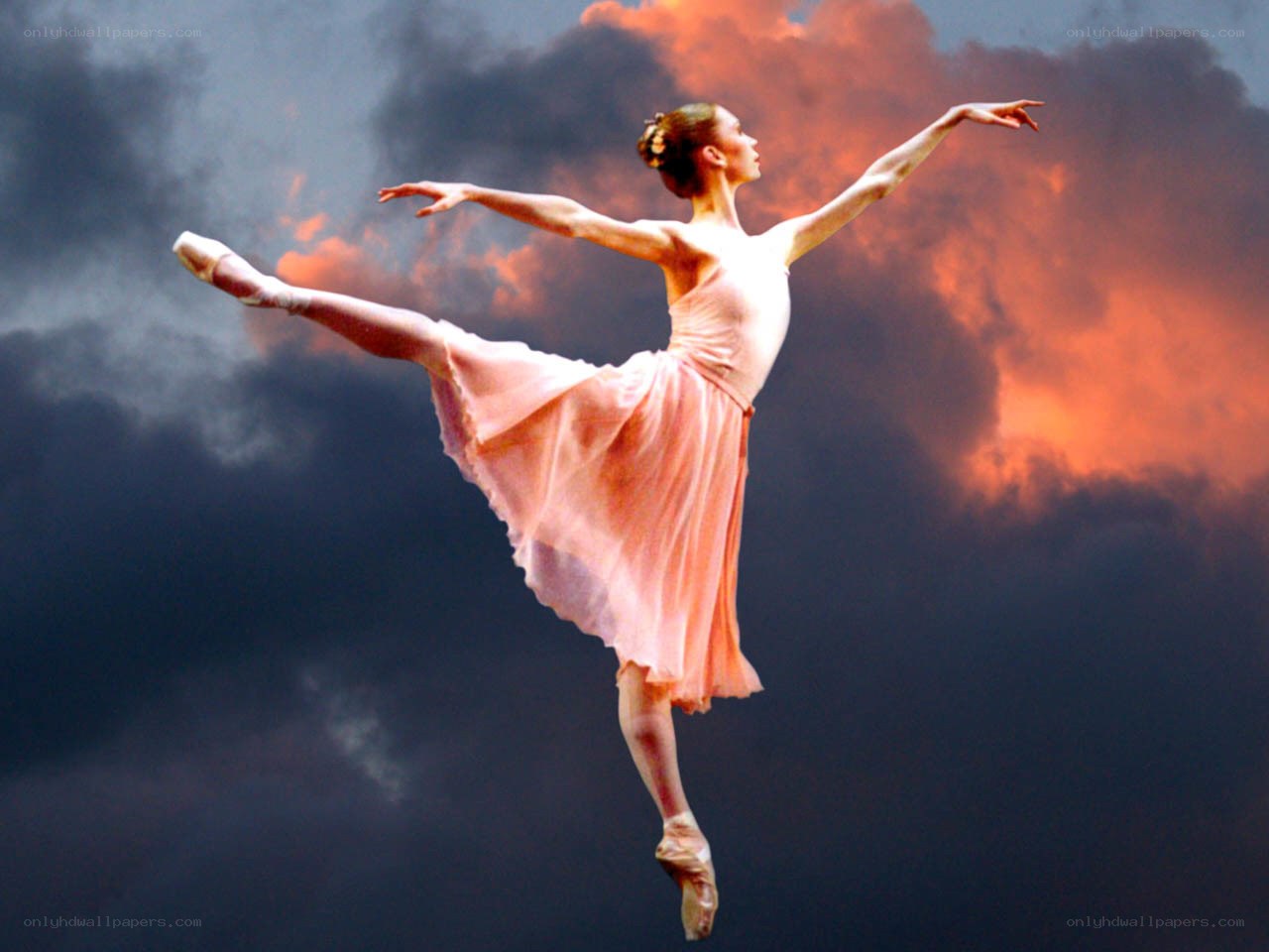 Ballerina in mid-leap