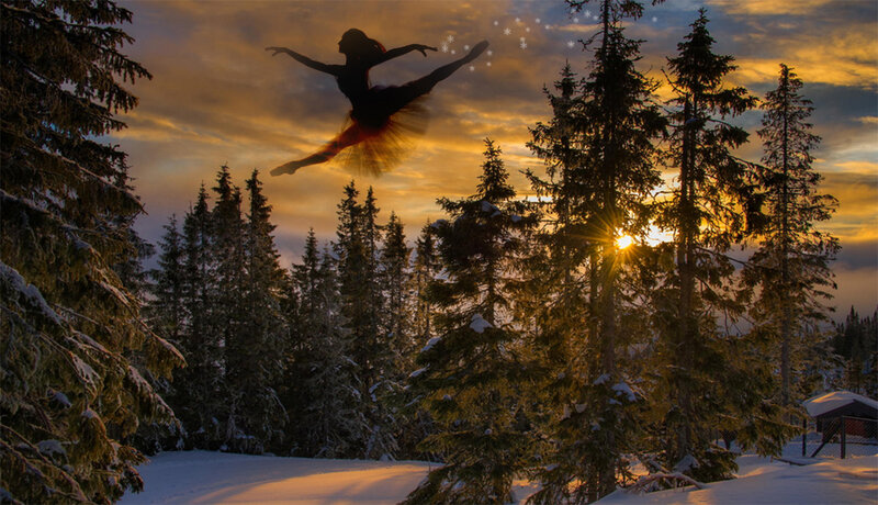 Ballerina in Mid-leap — Gold