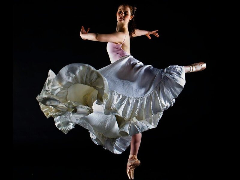 Ballerina in mid-pirouette