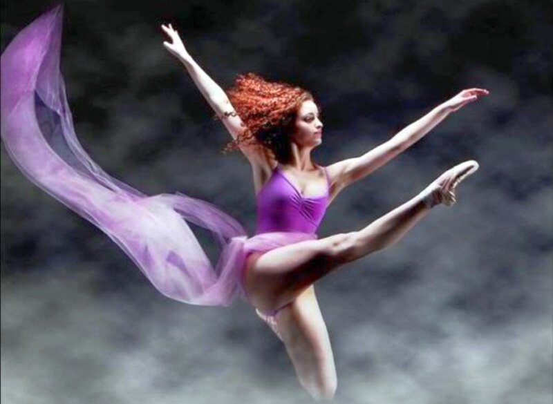 Ballerina in purple leotard