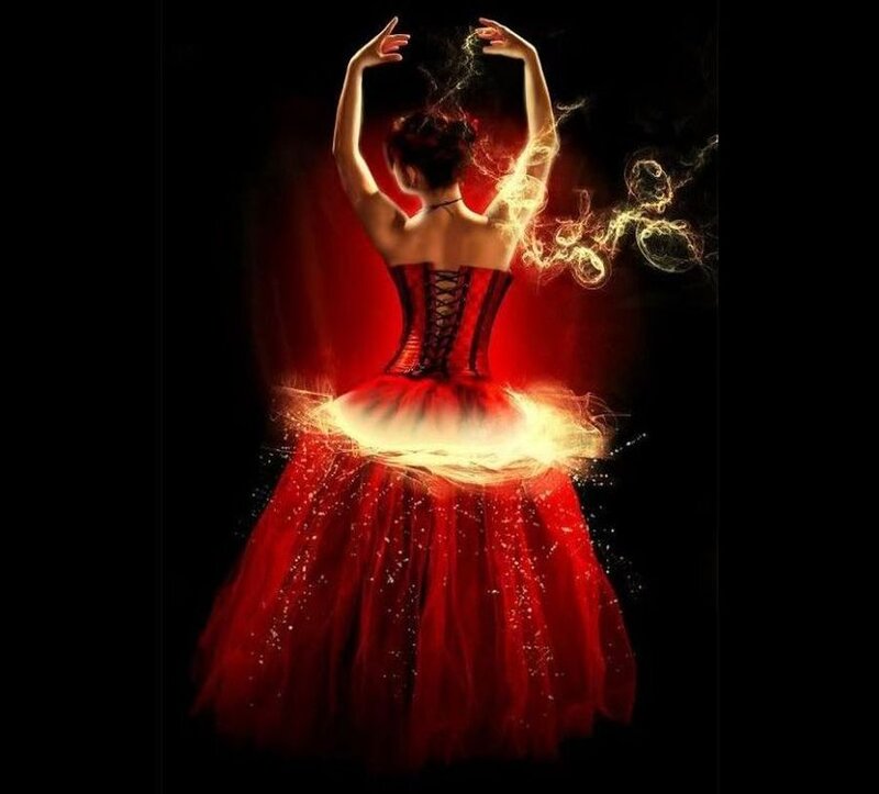 Ballerina in Red Dress