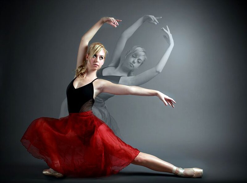Ballerina in Red Skirt