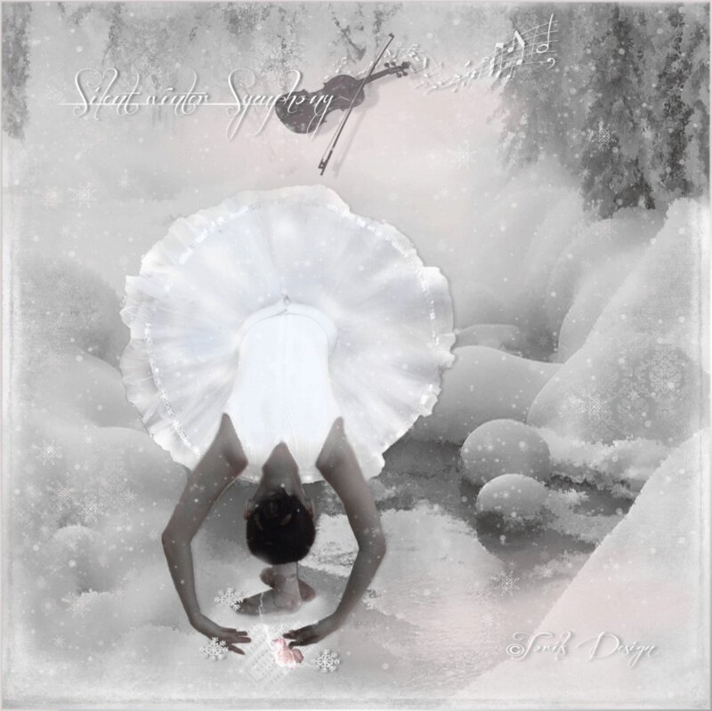 Ballerina in Snow — White