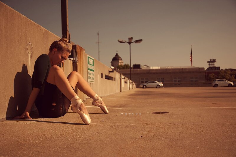 Ballerina in urban setting