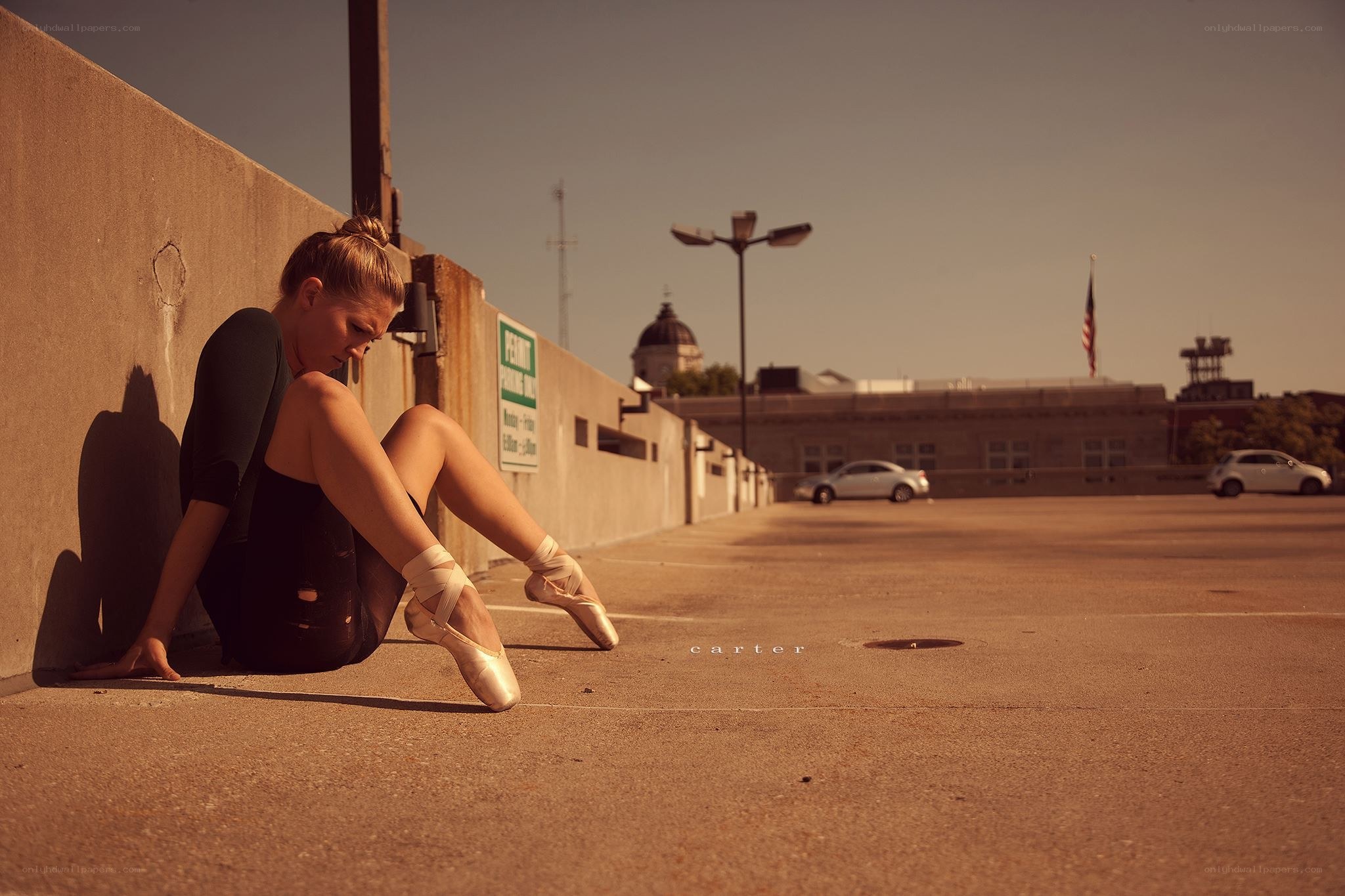 Ballerina in urban setting