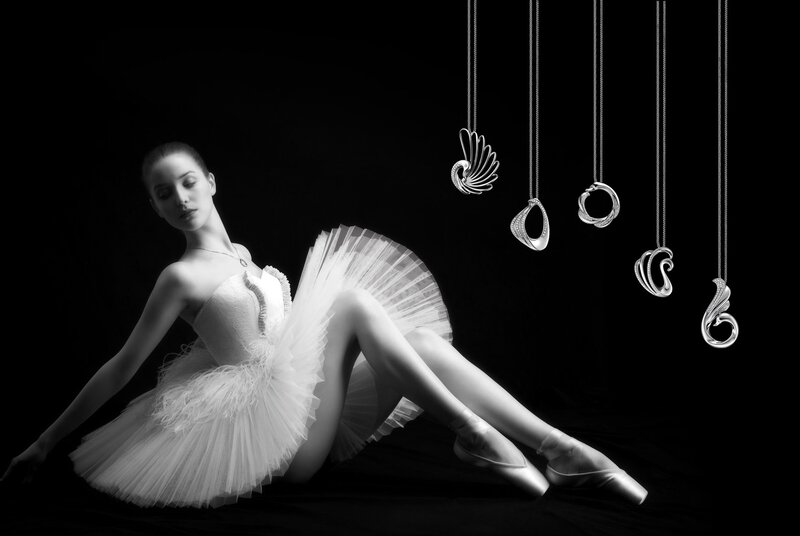 Ballerina in White Tutu — Black, Dramatic, Photograph