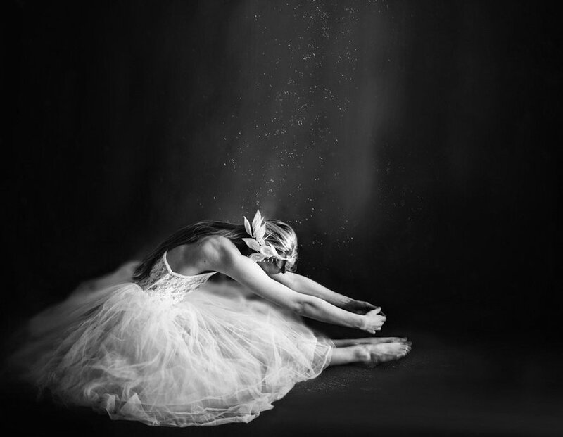 Ballerina in White Tutu — Black