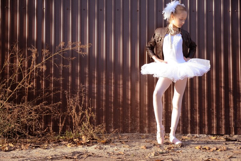 Ballerina in White Tutu — Dramatic, Afternoon