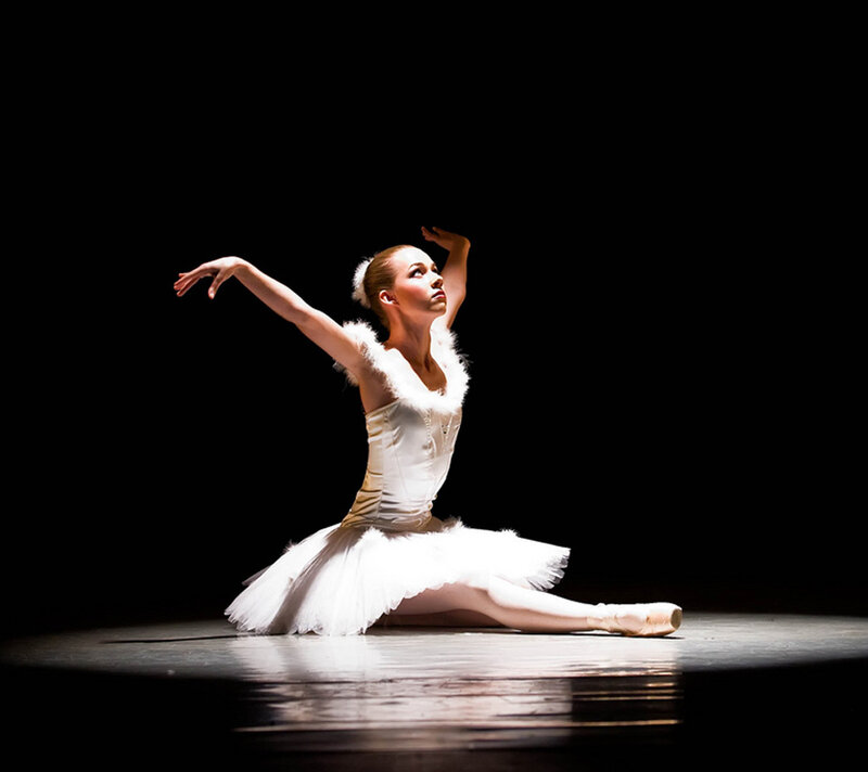 Ballerina in White Tutu — Dramatic