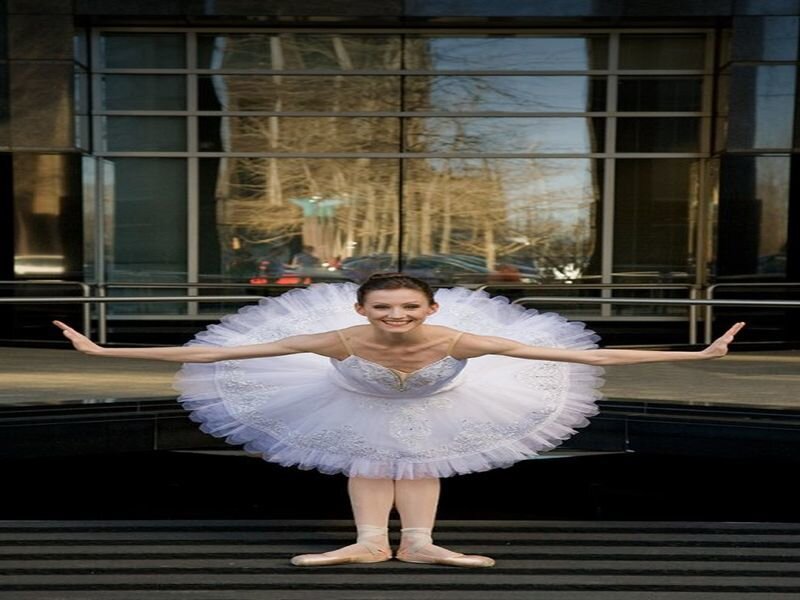 Ballerina in White Tutu — Joyful