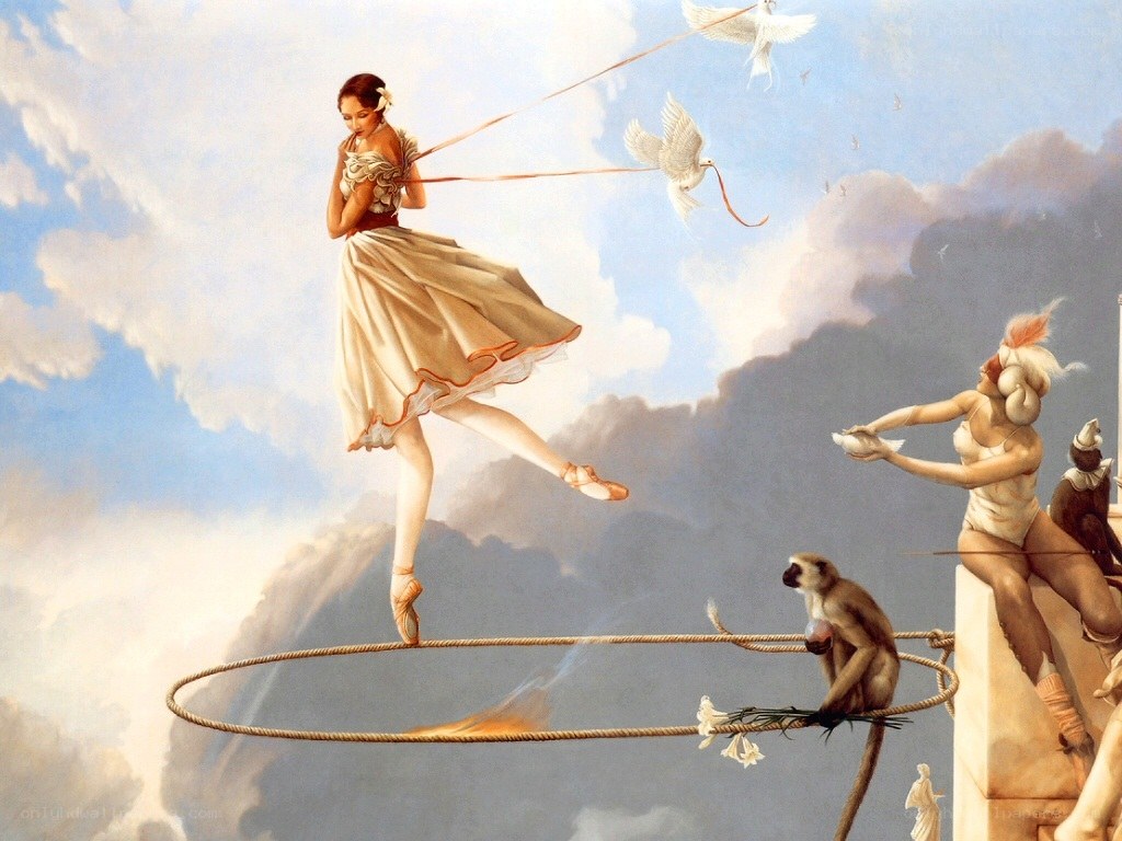 Ballerina on a tightrope