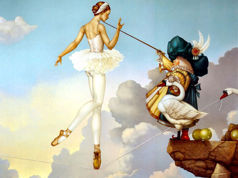 Ballerina on a tightrope