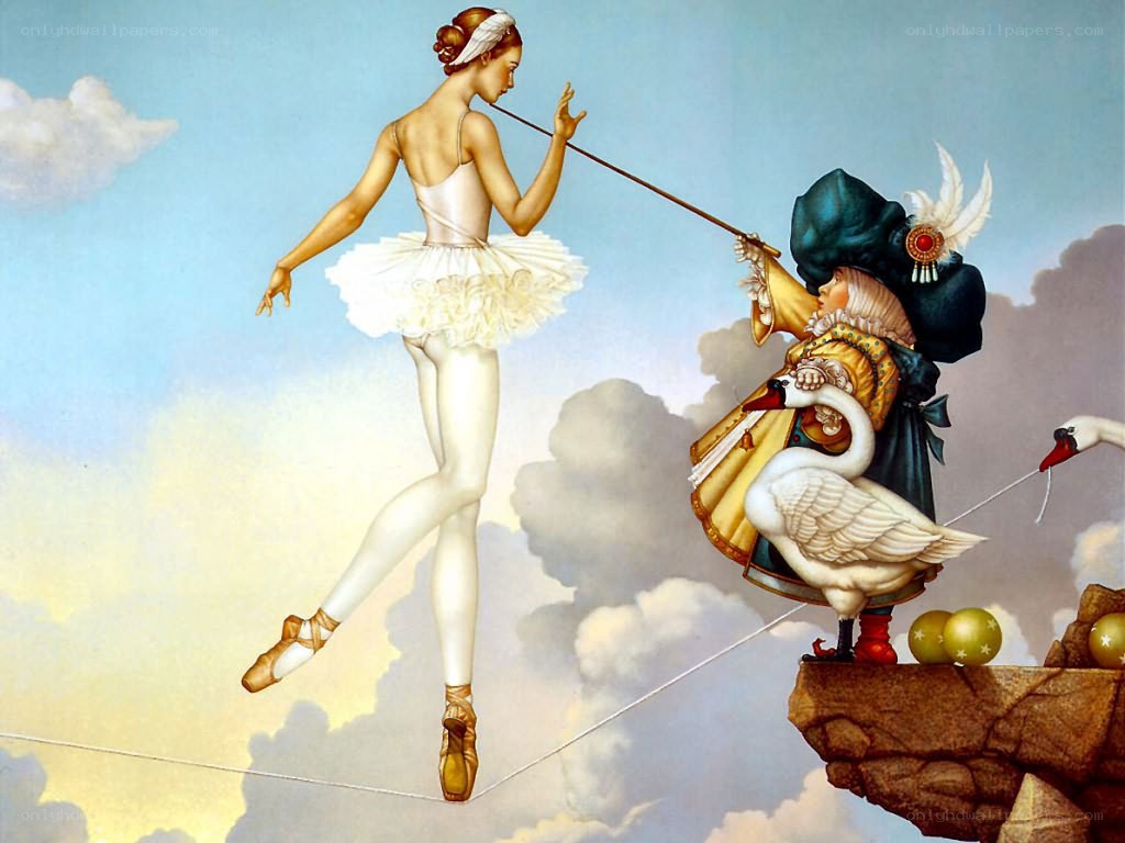 Ballerina on a tightrope