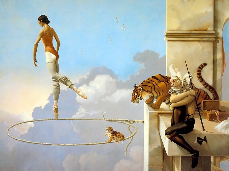 Ballerina on a tightrope