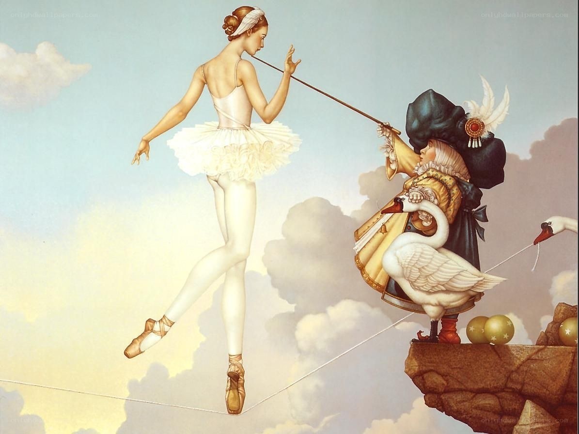 Ballerina on a tightrope