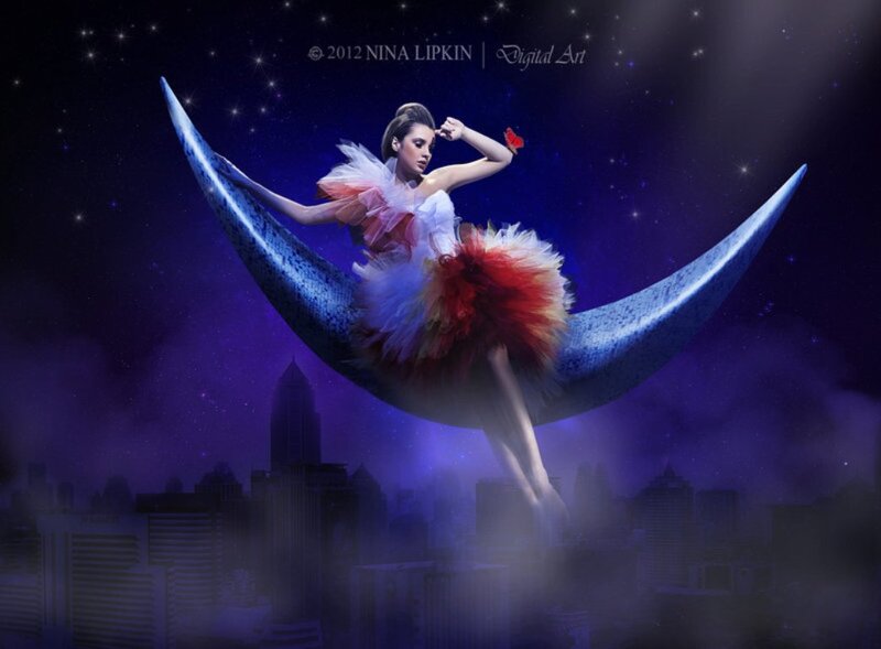 Ballerina on Crescent Moon