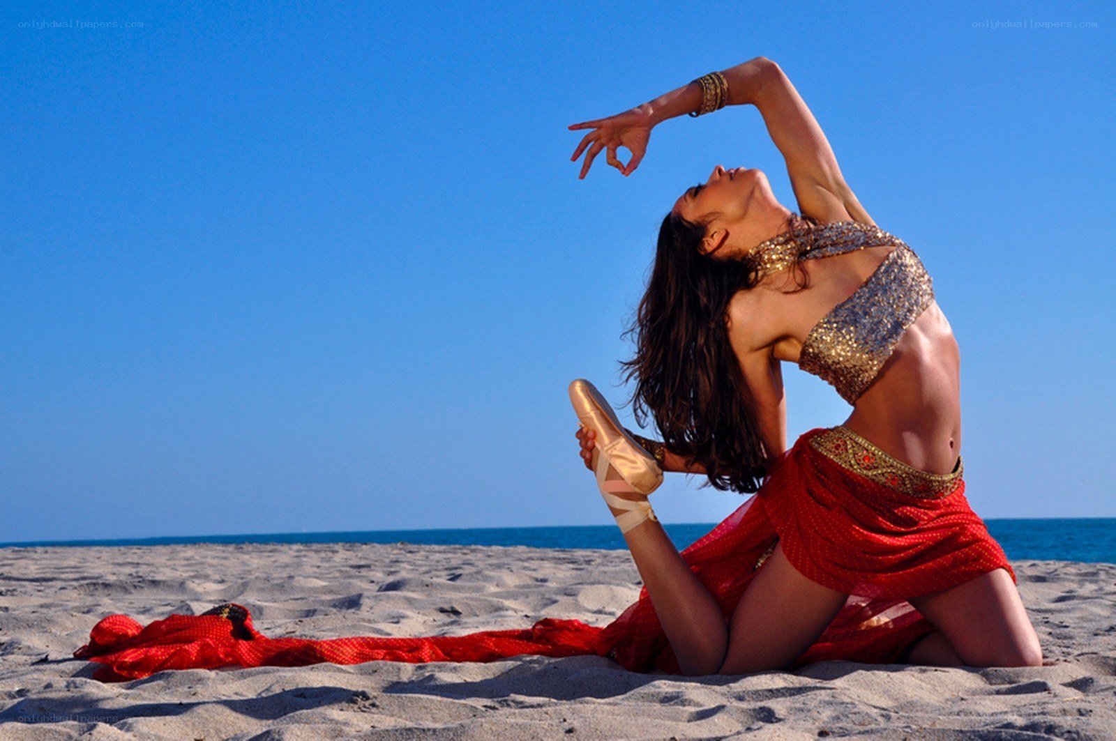 Ballerina on the beach