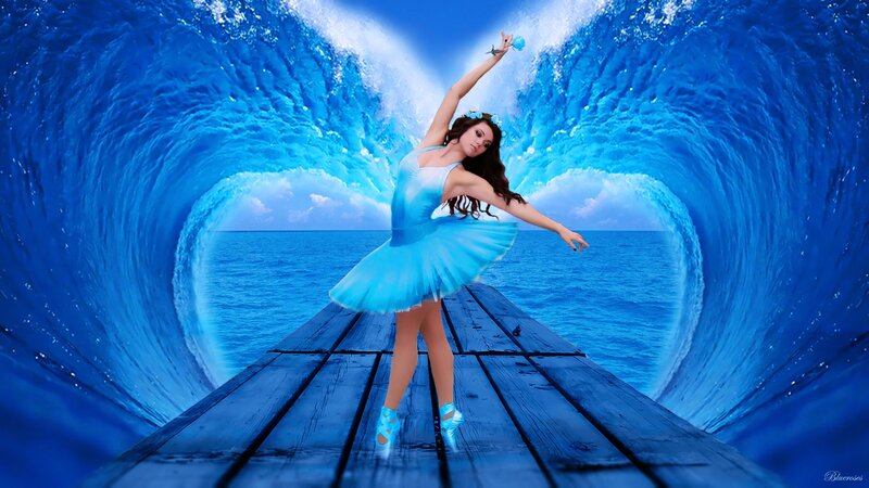 Ballerina on Wooden Pier