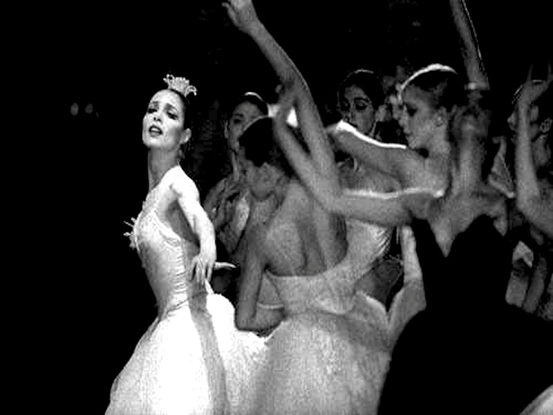Ballerina Performing on Stage — Black