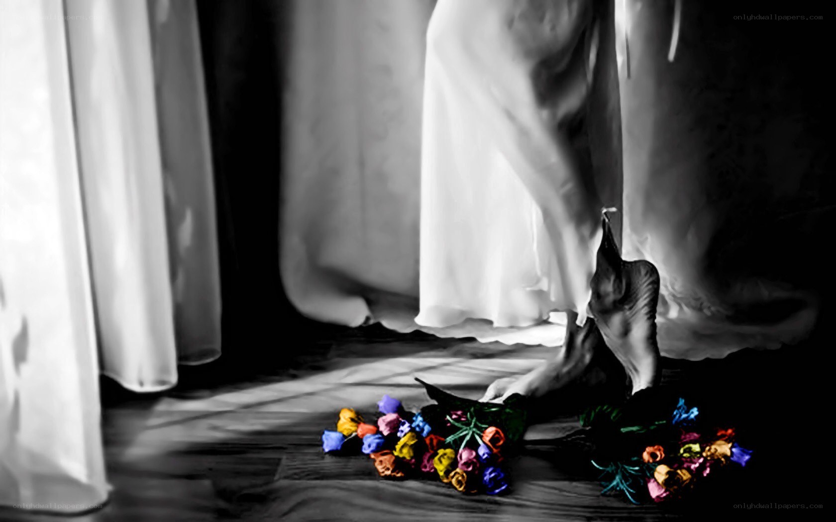 Ballerina's colorful flowers