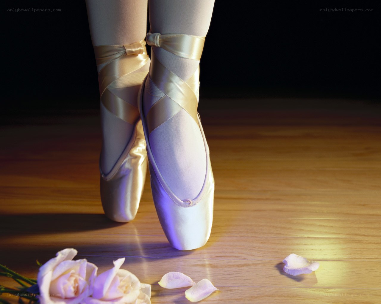 Ballerina's pointe shoes