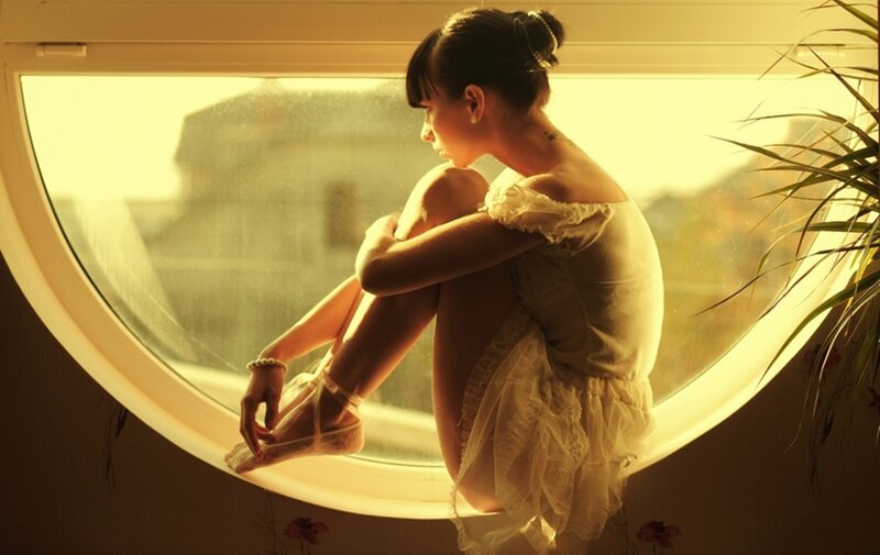 Ballerina Sitting by Window