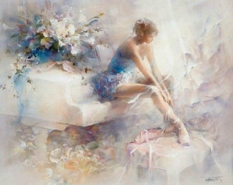 Ballerina Sitting on Bench