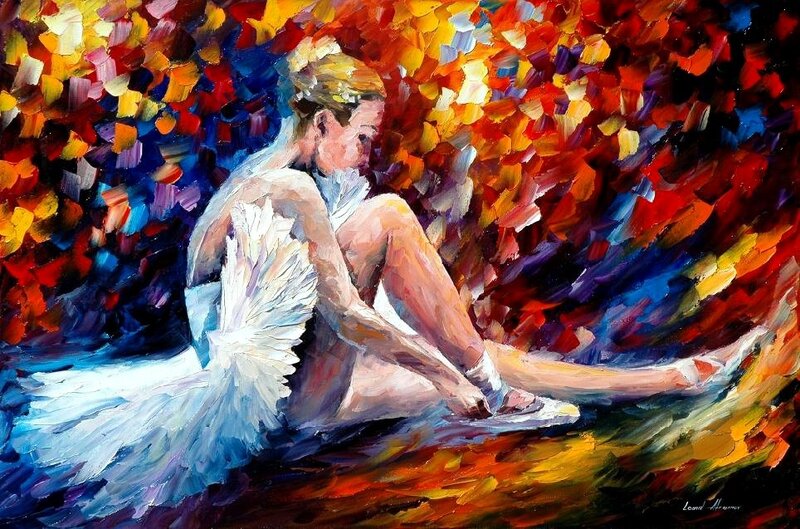 Ballerina Sitting on Floor — Red