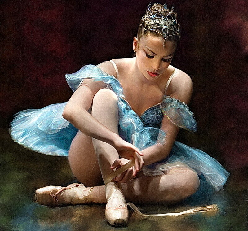 Ballerina Sitting on Floor