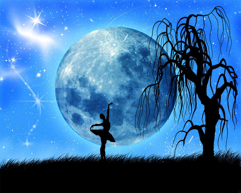 Ballerina under the moon