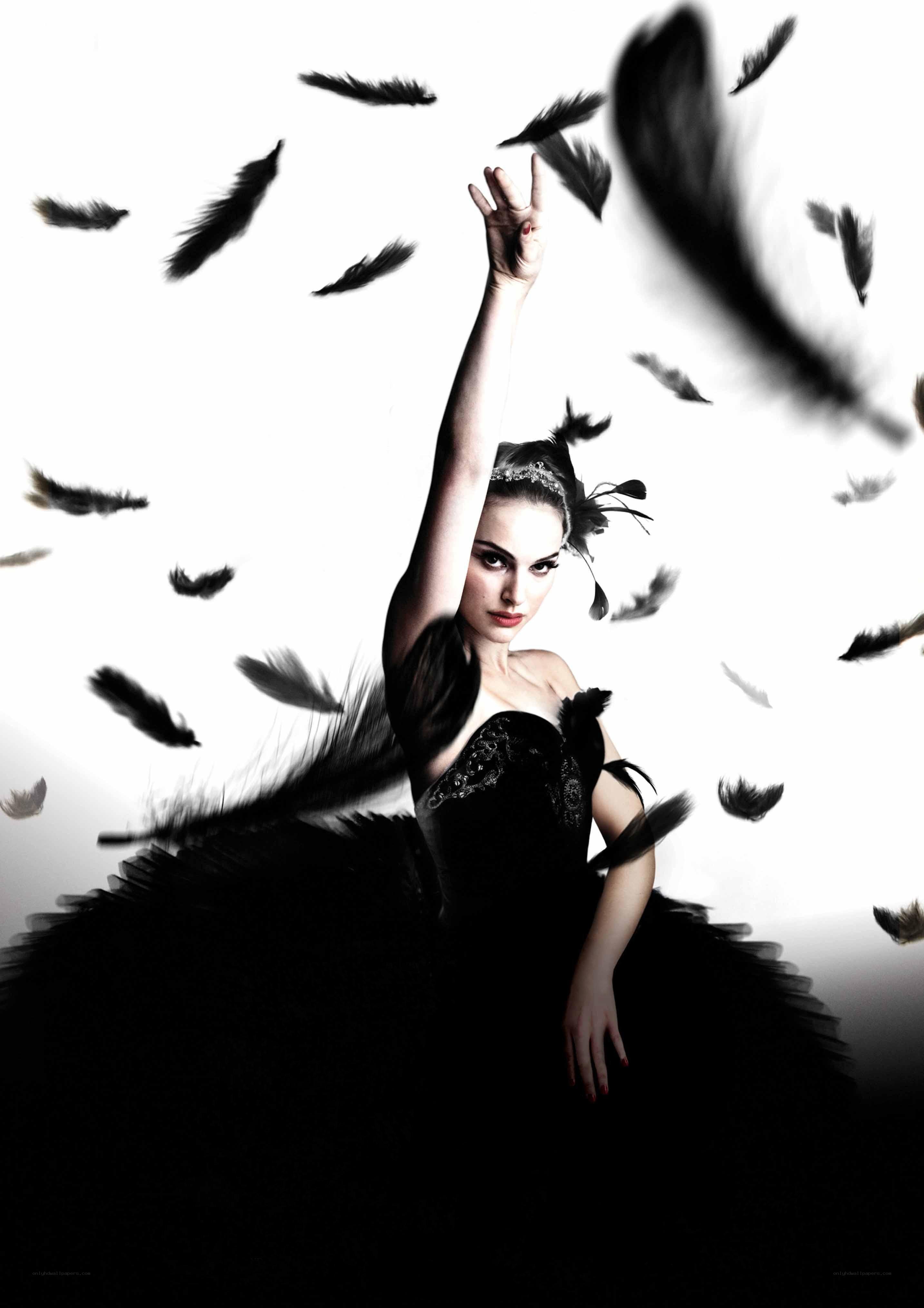 ballerina with black feathers