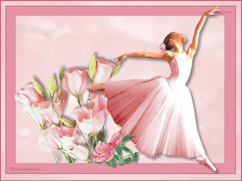 Ballerina with pink flowers