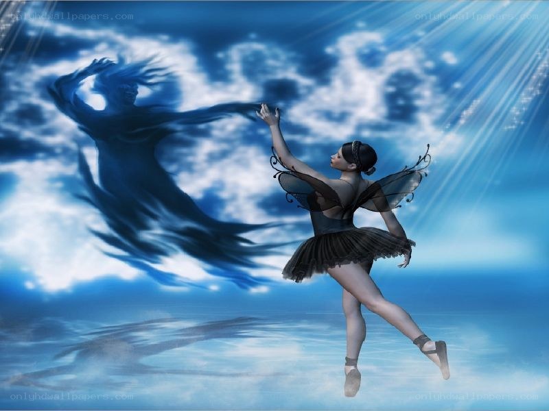 Ballerina with shadow figure