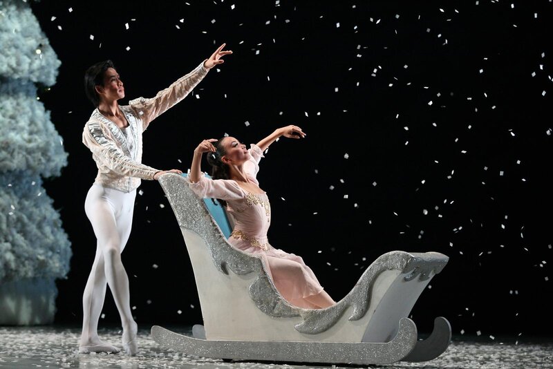Ballerinas in a sleigh scene