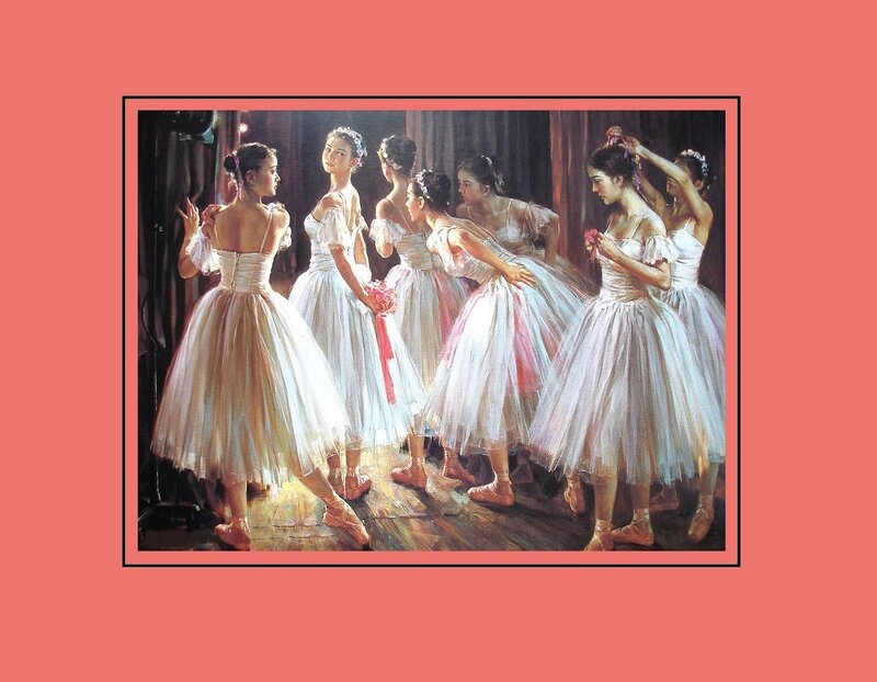 Ballerinas in Studio — White, Dramatic