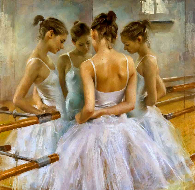 Ballerinas in Studio — White