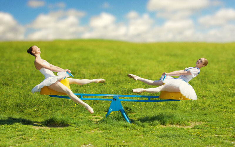 Ballerinas on Seesaw