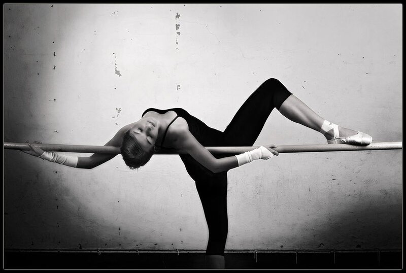 ballet dancer at barre