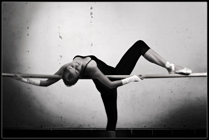 Ballet Dancer at Barre — Black