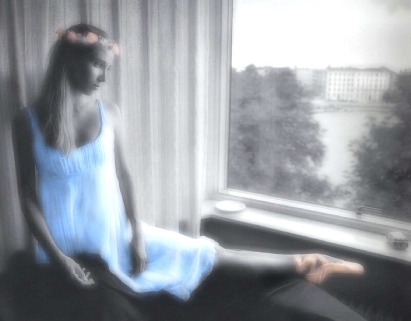 ballet dancer by the window
