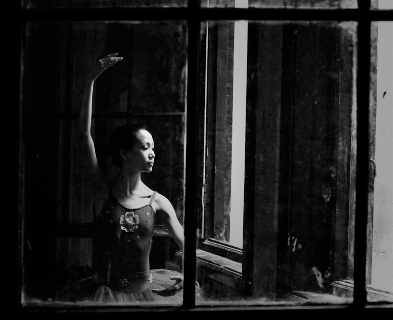 ballet dancer by window