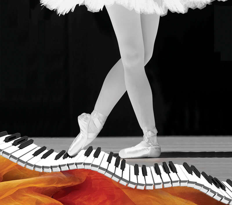 Ballet Dancer Feet — Black, Dramatic, Illustration